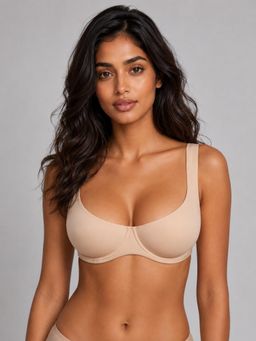 Shop The Edit - Beige Push-Up Underwire Bra for Women