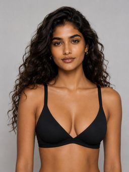 Shop The Edit - Black Ultrasoft Triangle Plung Bra