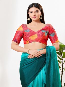 VAMAS - THE DESIGNER BLOUSES - Women Sweetheart Neck Padded Red Stitched Blouse