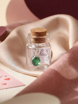 Ornate Jewels - 925 Silver 2 Carat Green Emerald Solitaire Pendant With Chain For Women & Girls (One Size)