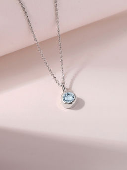 Ornate Jewels - 925 Silver 0.45 Carat Natural Aquamarine Serenity Shine Necklace for Women & Girls