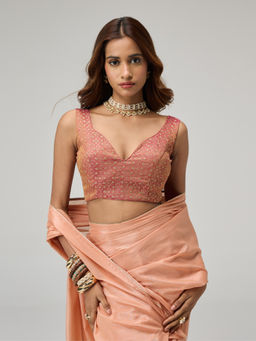 Gajra Gang - Brigade Bride Magenta Tissue Sequin Embroidered Stitched Blouse