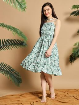 Meeranshi - Sea Green Sleeveless Short Dress