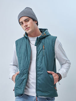 Bewakoof - Men's Green Puffer Jacket