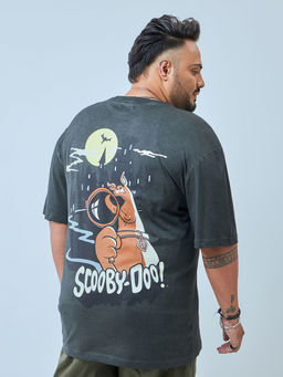 Bewakoof - Official Scooby Doo Merchandise Mens Grey Mong Graphic Oversized Plus Size T-Shirt