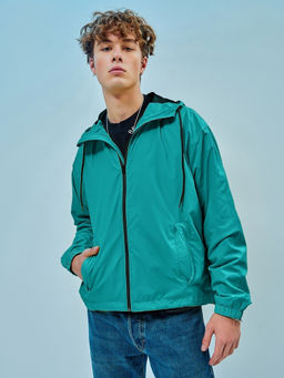 Bewakoof - Air 1.0 Men's Blue Oversized Plus Size Windcheater Jacket