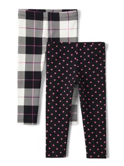 The Children's Place - Girls Polka Dots and Plaided Leggings (Set Of 2)