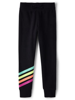 The Children's Place - Girls Black Multicoloured Strips Joggers