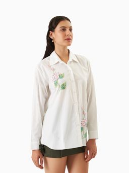 TRISARA - Ivory Meadow Pure Embroidered Shirt