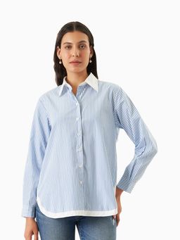 TRISARA - Pin Bold Stripe Pure Cotton Shirt