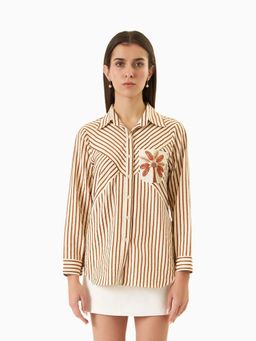 TRISARA - Fleur Stripe Pure Cotton Shirt