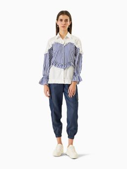 TRISARA - Lined Luxe Stripe Pure Cotton Shirt