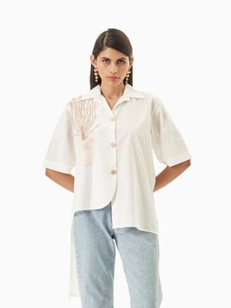 TRISARA - Bloom Theory Embroidered Pure Cotton Shirt