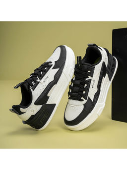 Red Tape - Women Lace Up Round Toe Black and White Sneakers