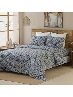Layers - 100% Cotton 144 TC Titan Tile Printed Bedsheet Set