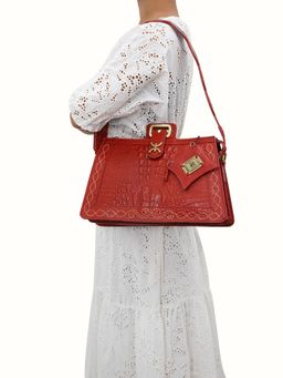 Hidesign - Bedouin - 03 Red Women's Shoulder Bag - (34 X 12 X 20 Cms) (M)