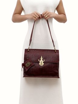 Hidesign - Womens Maroon Berber 03 Casual Shoulder Bag (M)