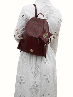 Hidesign - Womens Maroon Marrakech 02 Casual Backpack (M)