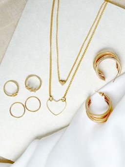 Joker and Witch - Sheer Rose Gold Jewellery Set for Women