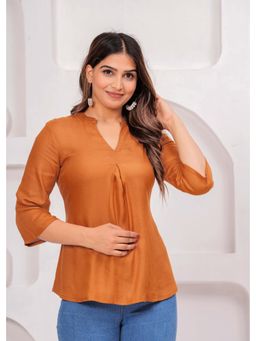 Kipek - Women's Orange Solid Top