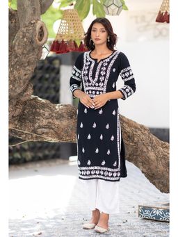 RANGREZA ETHNIC - Rangila Rayon Black Kurta