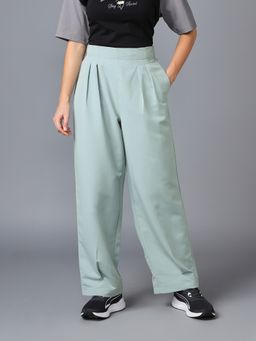 Technosport - Green Women Korean Style Baggy Pants Wide Leg Trousers for Casual