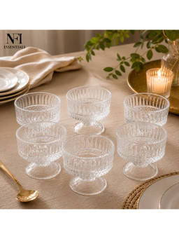 NFI Essentials - Glass Serving Bowl For Dessert (Pack Of 6)