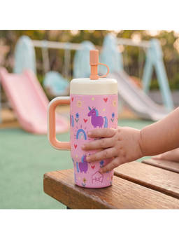 House of Quirk - Sunny Corn Stainless Steel 530Ml Kids Tumbler
