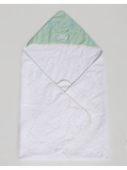 Fabindia - White Aangan Cotton Embroidered Bath Towel (L)