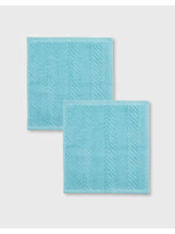 Fabindia - Blue Mirh Cotton Face Towel (Set of 2)