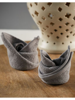 Fabindia - Grey Sancha Cotton Face Towel (Set of 2)