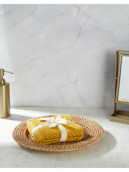 Fabindia - Yellow Nina Cotton Hand Towel (Set of 2)