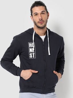 Campus Sutra - Men Printed Hooded Sweatshirt