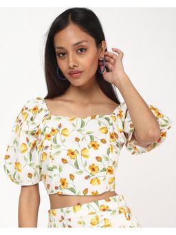 Bewakoof - Women's Off White All Over Printed Short Top