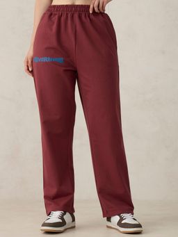 Outzidr - Brown Casual Cotton V Waistband Sweatpants