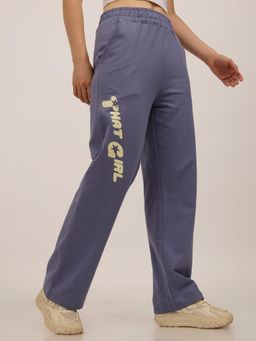 Outzidr - Blue Cotton Side Cut And Sew Casual Joggers