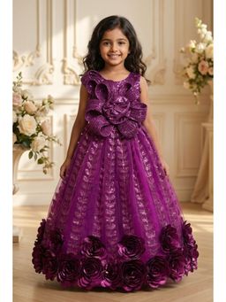 Lagorii - Girls Purple Net Gown