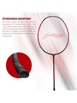 Li-Ning - Ignite 7 Strung Badminton Racquet (Black, Red 77 g)