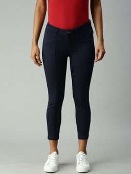 SHOWOFF - Womens Super Skinny Fit Clean Look Navy Blue Jeans