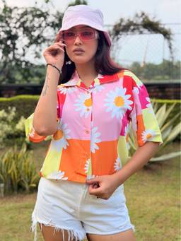 Tandul - Women Stylish Printed Half Sleeve Multicolor Shirt