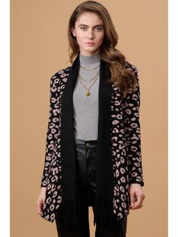 Gipsy - Women Black Collar Neck Solid Cape Style Jacket