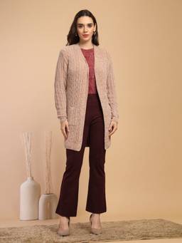 Gipsy - Khaki Solid Long Cardigan
