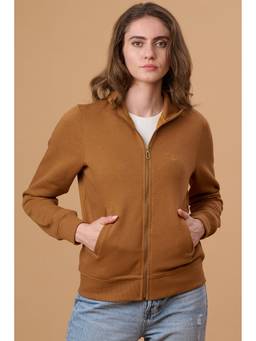 Gipsy - Yellow Solid High Neck Sweatshirt