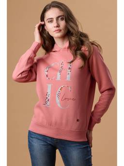 Gipsy - Sweet Coral Round Neck Pullover Hoodie