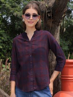 CRIMSOUNE CLUB - Maroon Checked Shirt