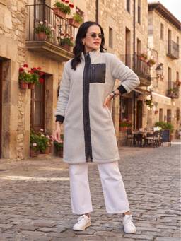 JAKANARY - Grey Women Lightweight Longline Tailored Jacket