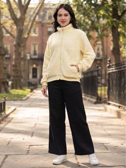 JAKANARY - Yellow Women Mock Collar Lightweight Tailored Jacket
