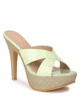 VALIOSAA - Green Party Textured Stilettos
