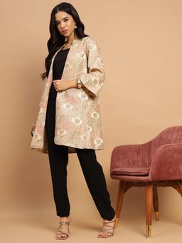 Sands of India - Beige Evening Shrug With Delicate Embroidery