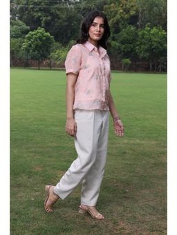 Sands of India - Pink Organza Shirt With Matching Inner (Set Of 2 )